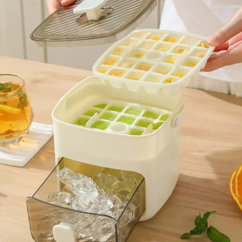 48 Grid Ice Cube Mold Reusable Refrigerator Ice Maker One-touch Easy Release Homemade Ice Cube Tray Mold Home Ice Making Tool