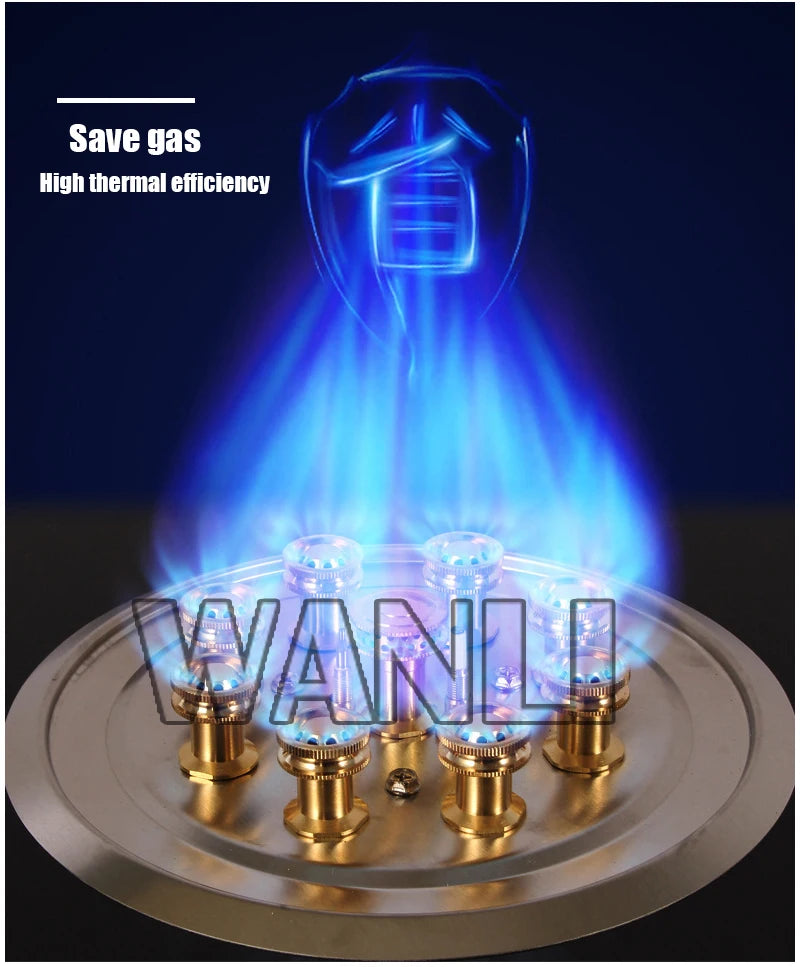 2025 419D 7.0KW Stainless Steel Double-head Fierce Stove /Household  Embedded Dual-Purpose Natural Liquefied Gas Stove