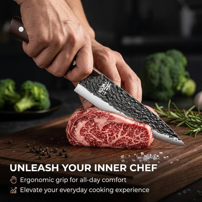 Premium 7Pcs Chef Knife Set Forged Kitchen Knives Wenge Wood Handle High Carbon Stainless Steel Full Tang ForHome Cooking&BBQ