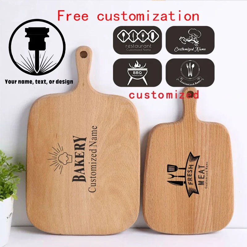 Custom Mini High Quality Kitchen Wooden Chopping Tray Blocks Cutting Board Pizza Bread Fruit Sushi Tray Hangable Kitchen Tool I6