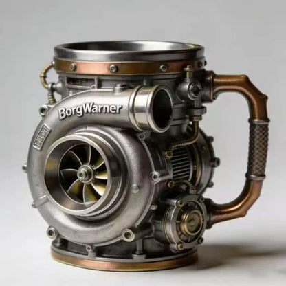 Resin Turbocharger Mug Sturdy and Durable Comfortable Grip 3D Engine Cup Handcrafted Mechanical Element Style Coffee Mug