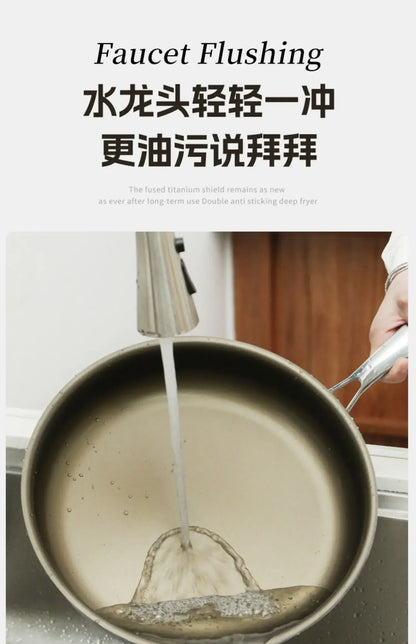 Titanium Pan Non-stick Frying Pan Household Wok Steak Frying Pan Induction Cooker Gas Stove Special  Wok Frying