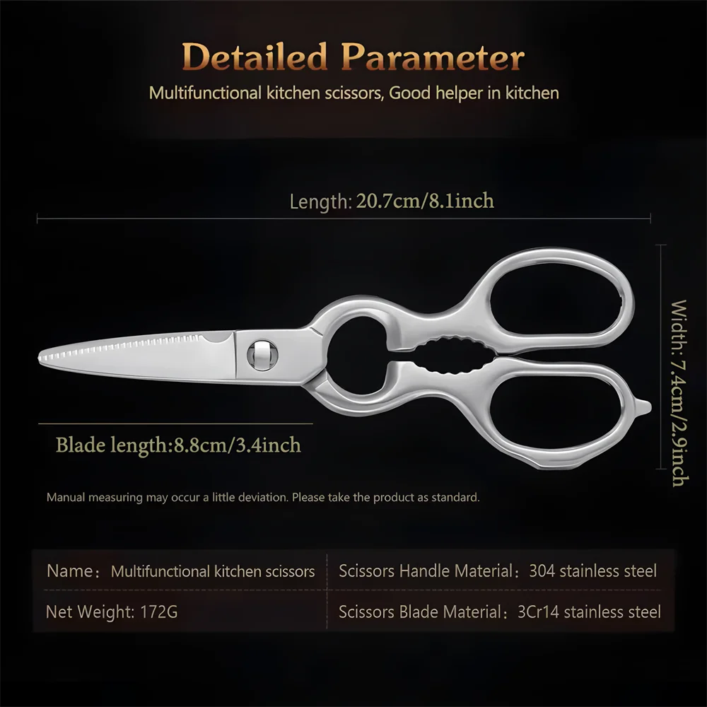 Multi-Functional Kitchen Scissors Chicken Bone Scissors Non-Slip Handle  Fish BBQ Scissors Cooking Scissors  Scissors Tools