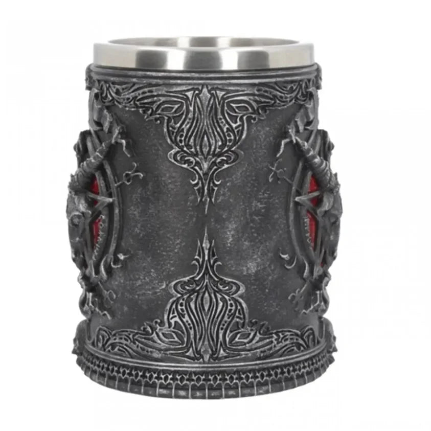 3D Beer Mugs Coffee Cups Gothic Goblet Iron Tankard Stainless Steel Resin Wine Glass Mug 600ML Skull Father's Day Gift 1 pcs