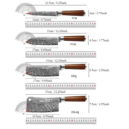 Japanese Style 4-Piece Kitchen Knife Set-Stainless Steel Chef Knives, Multifunctional Kitchen Knives for Home and Restaurant Use