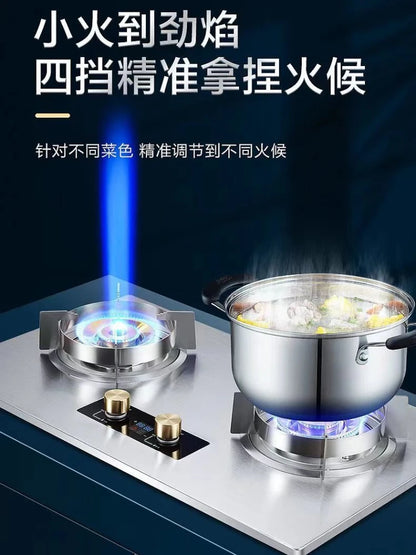 Gas gas stove pure copper direct injection fire double stove natural liquefied gas timing embedded desktop stove new