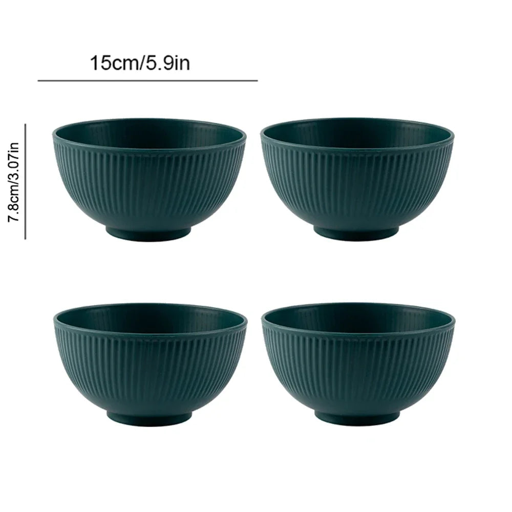 4/16Pcs Grey Straw Cutlery Set Dishes Bowls Disk Water Cup Tableware Plastic Unbreakable Polypropylene Kitchen Dinnerware