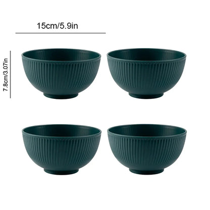 4/16Pcs Grey Straw Cutlery Set Dishes Bowls Disk Water Cup Tableware Plastic Unbreakable Polypropylene Kitchen Dinnerware