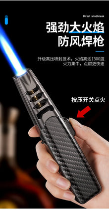 1300° High Power Welding Gun Windproof Turbine Butane Gas Lighter Safety Lock Switch Outdoor BBQ Kitchen Cigar Lighters Smoking
