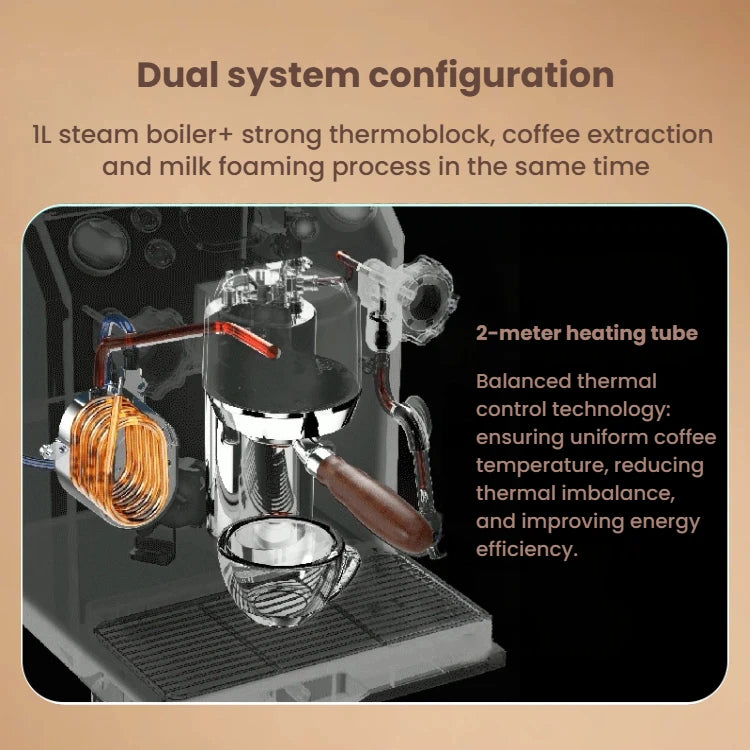STLF 9Bar Italian Pump Commercial Coffee Machine Stainless Steel Boiler PID Temperature Control System 58mm Extraction