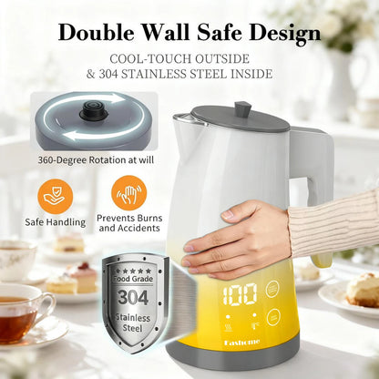 Fashome Electric Water Kettle with 5-Temperature Control 1.25L Auto Shut-Off Stainless Steel Coffee Tea Pot kitchen gadgets