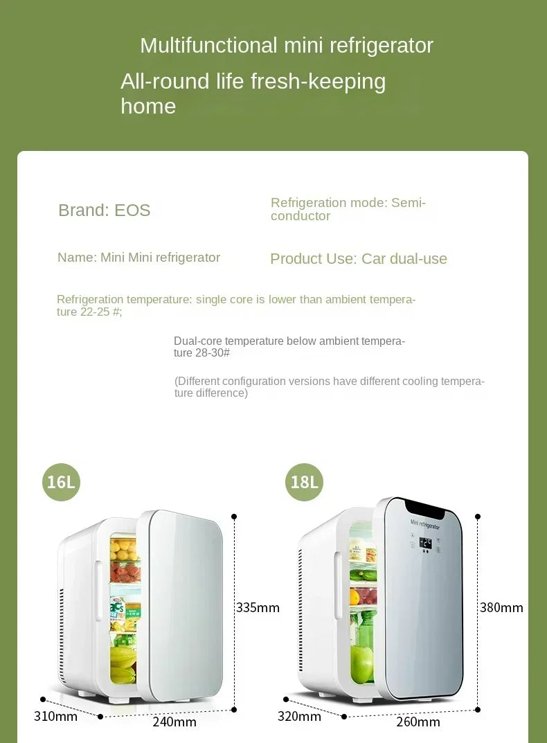 220V Mini Refrigerator Small Household Dormitory Car Mounted Refrigerator Mini Student Refrigeration Single Person Small  HCB1
