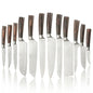 Ultimate 12Pcs Professional Kitchen Knife Set, Damascus Laser Pattern High Carbon Stainless Steel Knives, Ergonomic Wood Grain H
