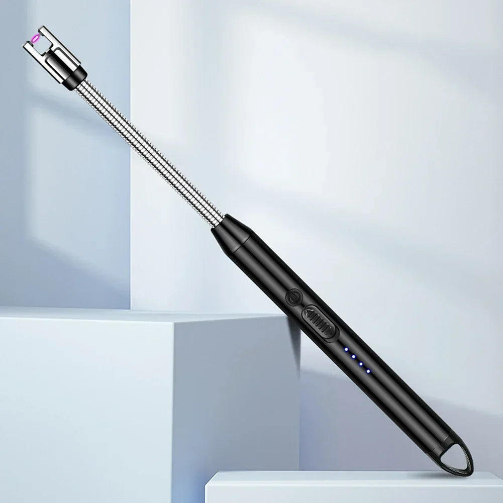 Type-C Rechargeable Kitchen Artifact Portable Smart Pulse Igniter Household Gas Stove Long Handle Electronic Lighter Wholesale