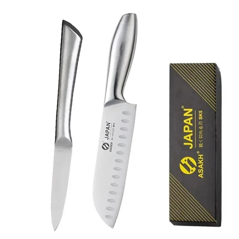 WXCOO All Steel Kitchen Knife Set Bread Cutting Professional 7inch Santoku Meat Cleaver Boning Knife Kitchen Accessories