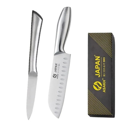 WXCOO All Steel Kitchen Knife Set Bread Cutting Professional 7inch Santoku Meat Cleaver Boning Knife Kitchen Accessories