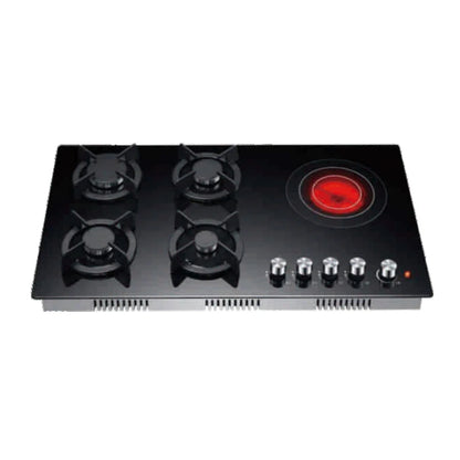 Tempered Glass Panel Built-in 4 Gas and 1 Electric  Ceramic Stoves Hot Plate Gas Cooktop