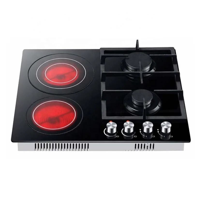 OEM Built in 5 Gas 1 Single Electric  Ceramic Hob 4 Burner Gas Cooker Induction and Gas Cooktop