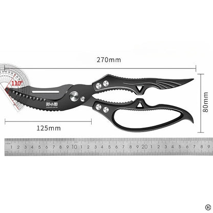 Heavy duty Kitchen scissors Black titanium Scissors Multi-purpose Sharp Cutting Chicken Duck Goose Meat Vegetables Fish