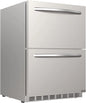 HCK 24 Inch Under Counter Refrigerator, Outdoor Refrigerator with Double Drawer for Patio & Kitchen, Weatherproof Outdoor Fridge