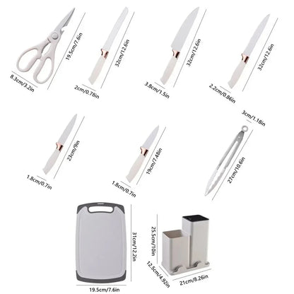 19 sets of kitchen knives with a knife holder, professional high carbon steel stainless steel cooking knife set,holiday gifts