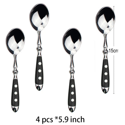 Classic Elegant Stainless Steel Cutlery Set Fork Spoon Knife Full  Dinning Fork Steak Knife Teaspoon Creative Dinnerware Set