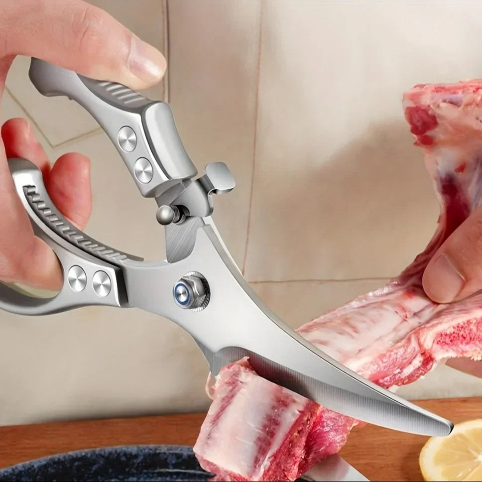 Multifunctional Kitchen Scissors Restaurant Outdoor Use Chicken Bone BBQ Sharp Durable Household Stainless Steel Strong Scissor