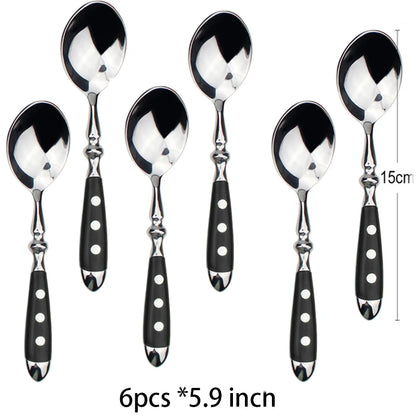 Classic Elegant Stainless Steel Cutlery Set Fork Spoon Knife Full  Dinning Fork Steak Knife Teaspoon Creative Dinnerware Set