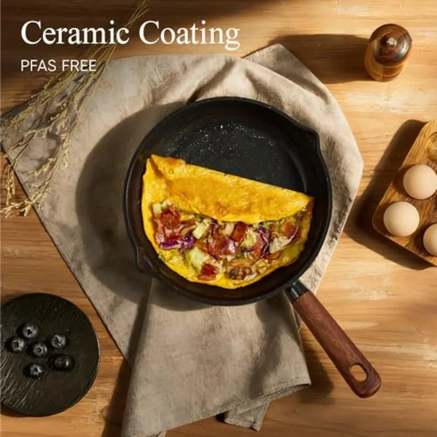21pcs Cookware Set Nonstick Pots and Pans Set, Ceramic Cookware Set Induction Cookware, Non toxic Healthy Non Stick Kitchen Coo