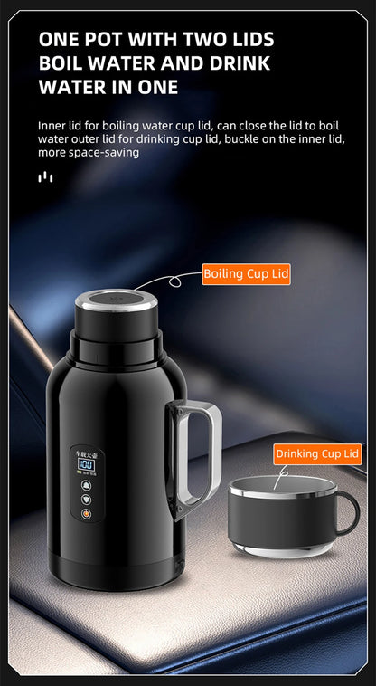 Car Mounted Kettle 2025 New 12V24V Universal Heating And Insulation Integrated Car Essential Stainless Steel 304 Electric Kettle