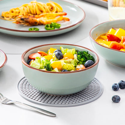 VANCASSO NYMPH 16/32 Piece Ceramic Glaze Tableware Set with Dinner/Dessert/Soup Plate/Bowl  For 4/8 Person 4 Color Optional