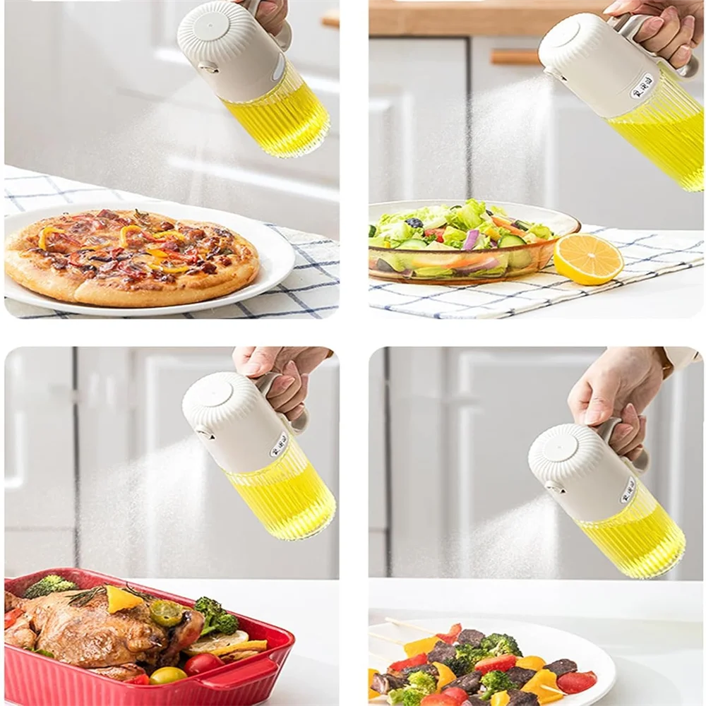 Glass Oil Sprayer Bottle,250ML Cooking Oil Dispenser Bottle For Kitchen Portable Reusable Bottles，For Air Fryer , Kitchen