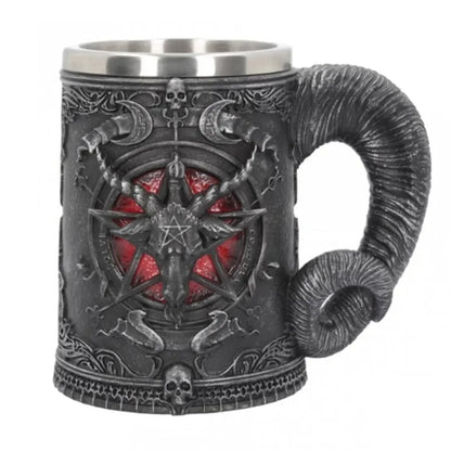3D Beer Mugs Coffee Cups Gothic Goblet Iron Tankard Stainless Steel Resin Wine Glass Mug 600ML Skull Father's Day Gift 1 pcs