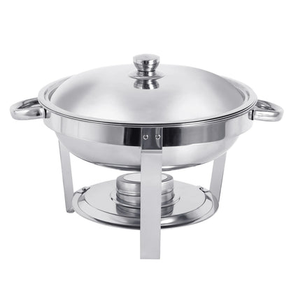 1/2/4 Pack Stainless Steel Chafing Dish Buffet Set 5L Round Chafers Buffet Food Warmers BBQ Party 316 For Parties Events Wedding