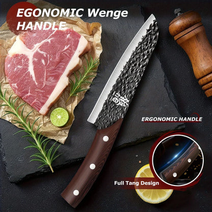 Premium 7Pcs Chef Knife Set Forged Kitchen Knives Wenge Wood Handle High Carbon Stainless Steel Full Tang ForHome Cooking&BBQ