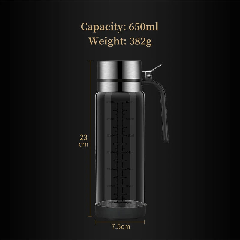 Oil bottle glass Oil pot leakproof Tank Kitchen soy sauce Bottles Vinegar Pots Seasoning Tool Set Of Household Flip Lid