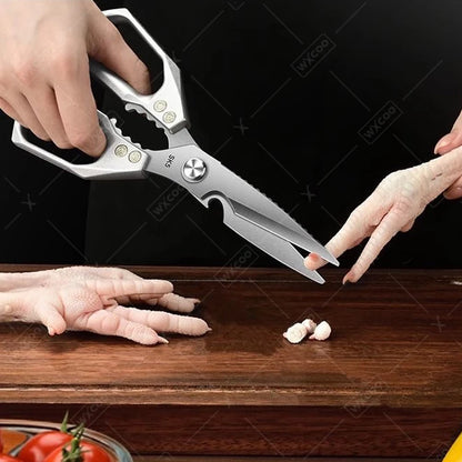 WXCOO Kitchen Scissors Heavy Duty Stainless Steel Cutter Professional Chicken Bone Meat Fish Turkey Vegetables Scissors