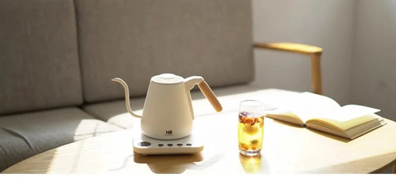 Home Electric Kettle 800ml Gooseneck Jug Hand brew Coffee Pot Thermo Pot Temperature-Control Heating Water Bottle Smart Teapot