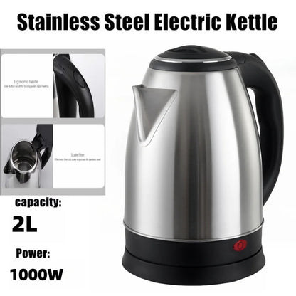 2L Food-grade Stainless Steel Electric Teapot Electric Kettle Hot Water Kettle Coffee Beverage Boiler Electric Water Heater