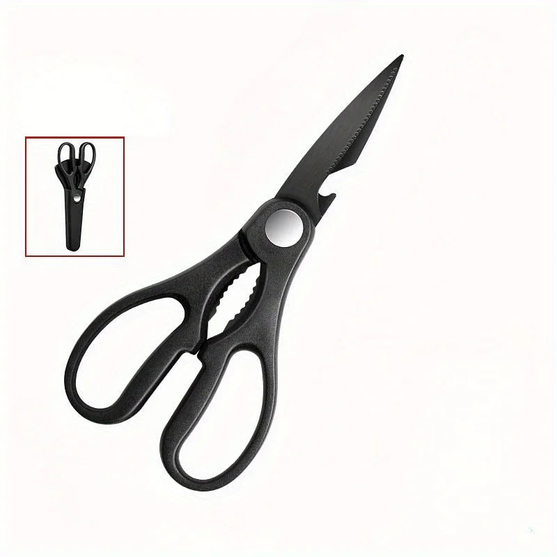 PLYS-1pc kitchen scissors special black titanium stainless steel food scissors household multifunctional auxiliary food scissors