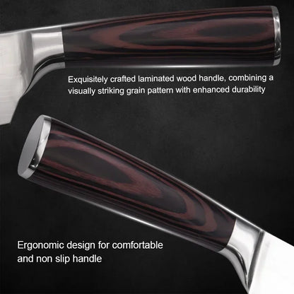 WXCOO Professional Chef Knife Damascus Japanese Stainless Steel Kitchen Boning Knives Set with Roll Canvas Bag