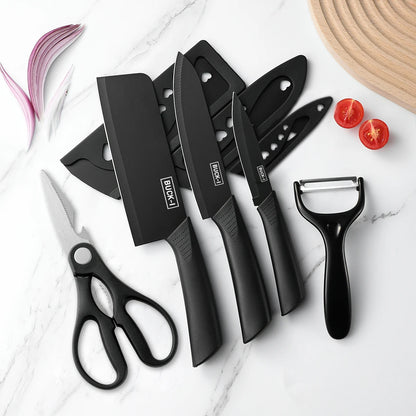 3/5pcs Kitchen knife set, high-grade black steel knife set Gift knife Stainless steel kitchen utensils household knives
