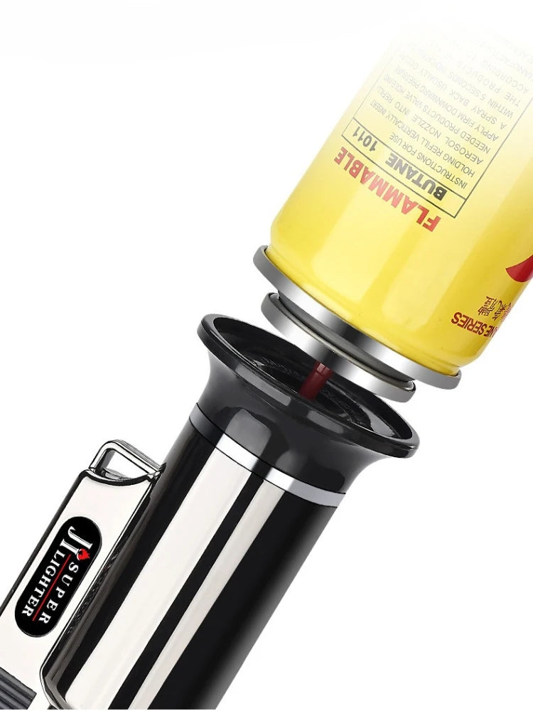 Butane Torch Gas Lighter Metal Windproof Portable Flamethrower Outdoor BBQ Cooking High Flame Welding Torch Ciagr Ignition Tool