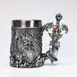 Medieval Dragon Sword Coffee Mug Stainless Steel Resin Insert Beer Mugs Steins Tankard Dragon Themed Party Decor Friends Gift