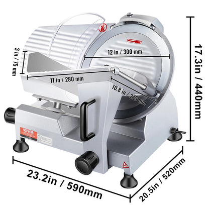 SucceBuy Meat Slicer 200W/240W/320W/340W Electric Deli Food Slicer Adjustable Thickness Commercial and Home Use Cut Meat Cheese
