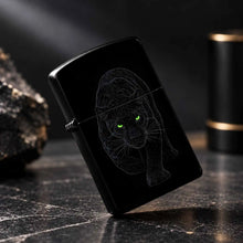 Stylish Stealth Panther Themed Portable Igniter, Fits Daily Outings, Outdoor Camping, Business Gifting Scenarios, Striking Bright Green Eyes With Dim Line Art Builds Strong Night Vibe, Blends Practicality And Unique Taste, Pe