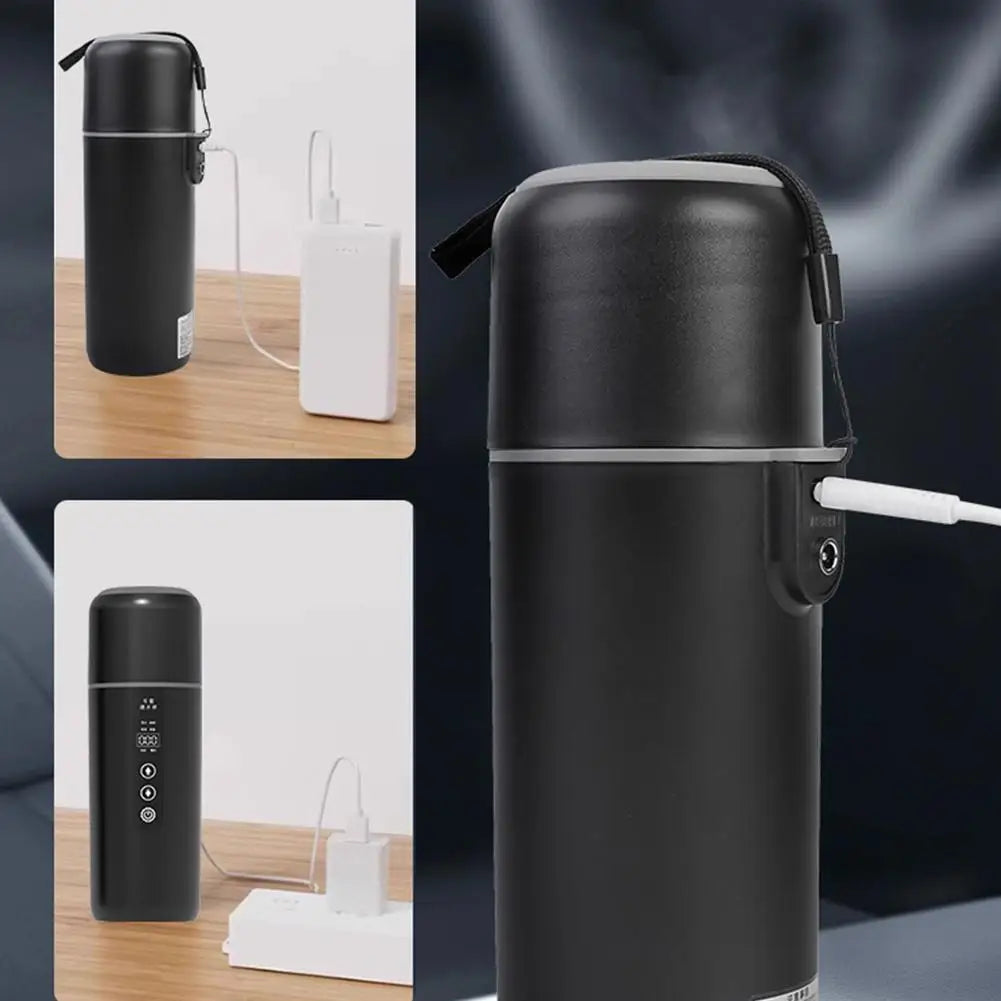 12V/24V Universal Car Electric Kettle,Fast Heating Portable Water Heater Cup For Truck Vehicle Use,Auto Shut-Off Safety Des F7S0