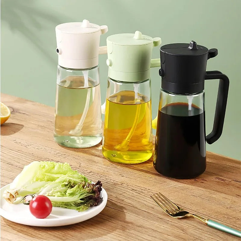 2 in 1 Oil Dispenser and Oil Sprayer Bottle Spray and Pour Olive Oils Sprayer Mister Cooking Olive Dispensers Bottle for Kitchen
