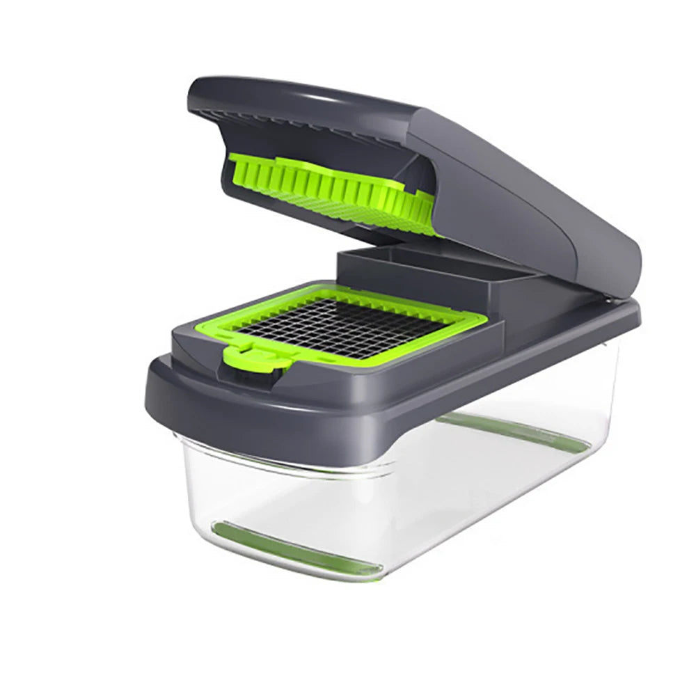 15-in-1 Vegetable Chopper, 7 Blade Veggie Chopper, Practical Food Chopper with Container, Cheese Grater, Home Essentials