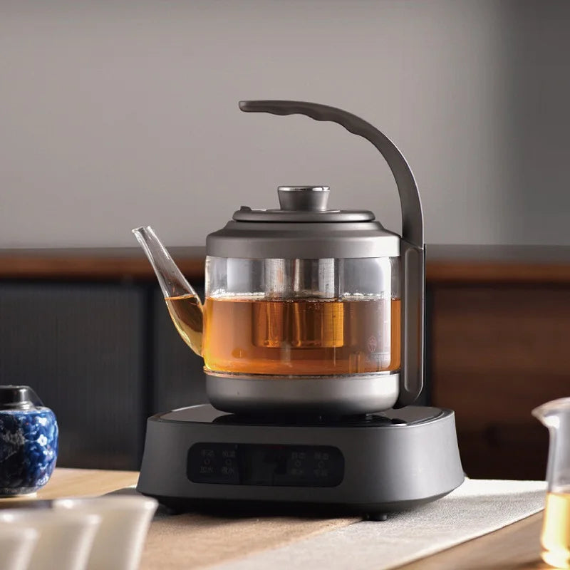 1350W Electric Kettle Fully Auto Bottom Pumping Quick Boiling Kettle Tea Maker Office Glass Temperature Control Teapot 1000ml